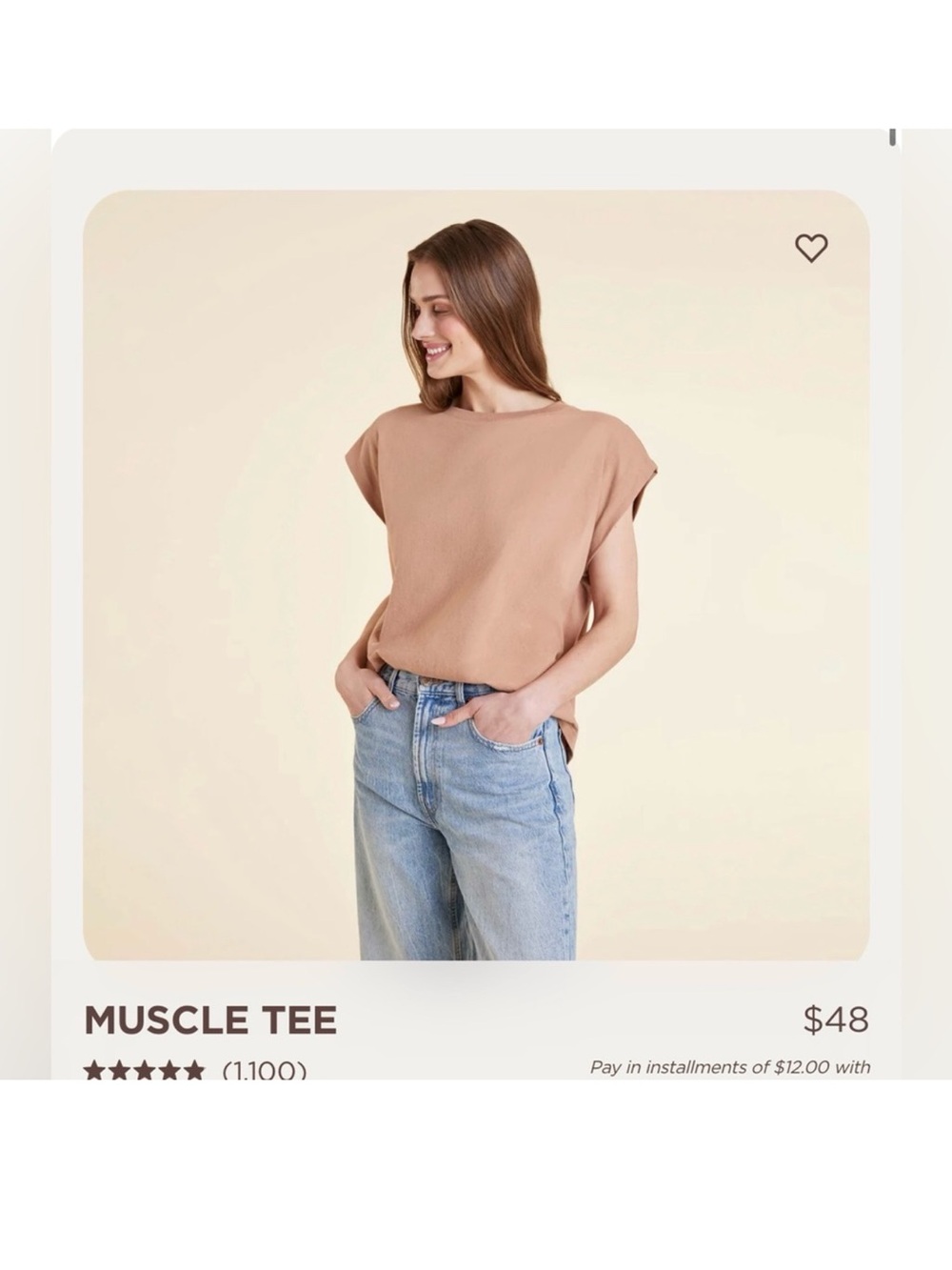 Nuuds Soft Cotton Muscle Tee in Cinnamon